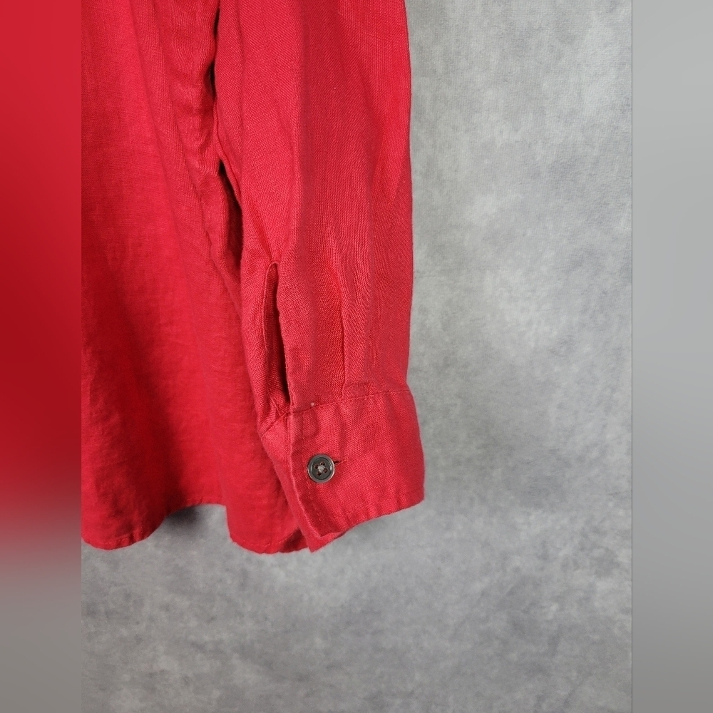 J Jill‎ Love Linen shirt long-sleeved casual business office career Women size L - Picture 5 of 10